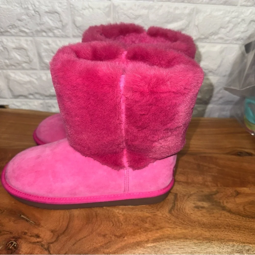 Koolaburra by UGG Pink Suede Faux-Fur Winter Boots |‎ Size 4